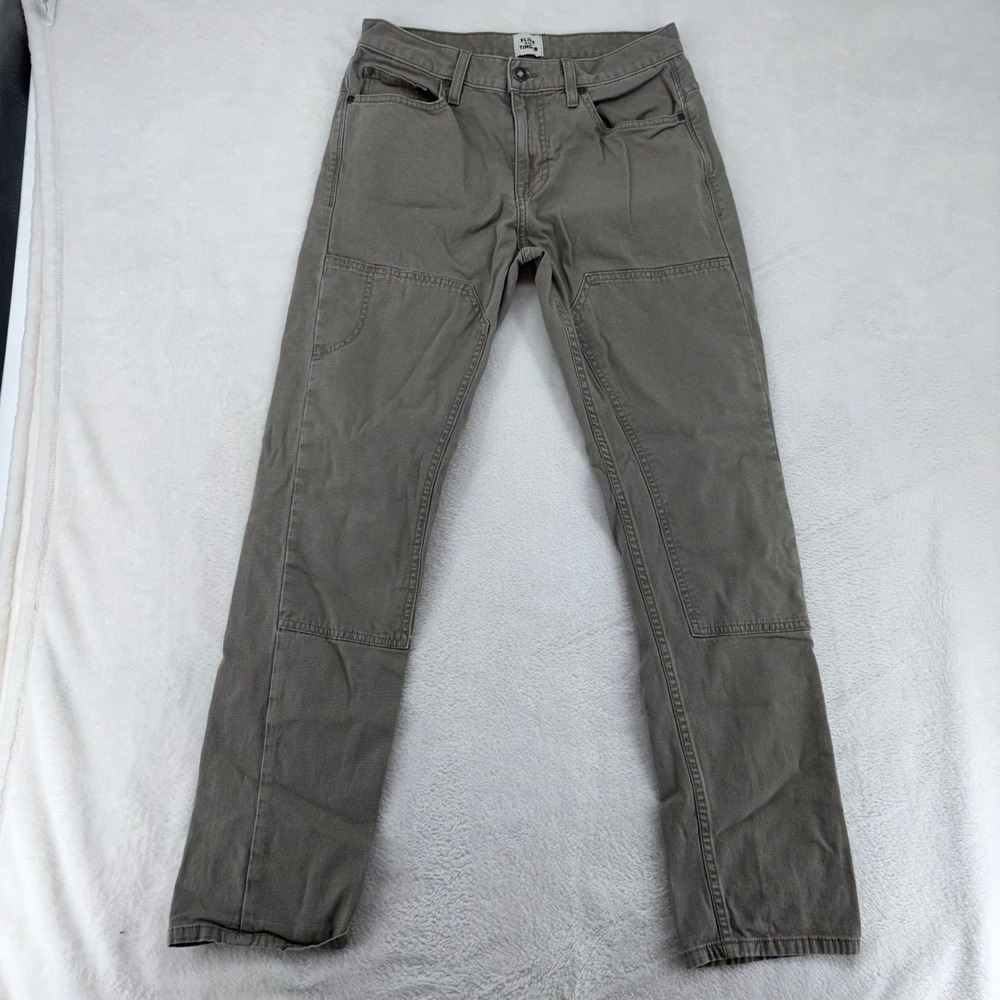 Flint and Tinder 365 Double Knee Pants Mens 29 Green Canvas Workwear Made in USA